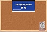 1ABOVE 45x30cm Cork Notice Board Pin Memo School Office Wood Frame + Push Pins view 1