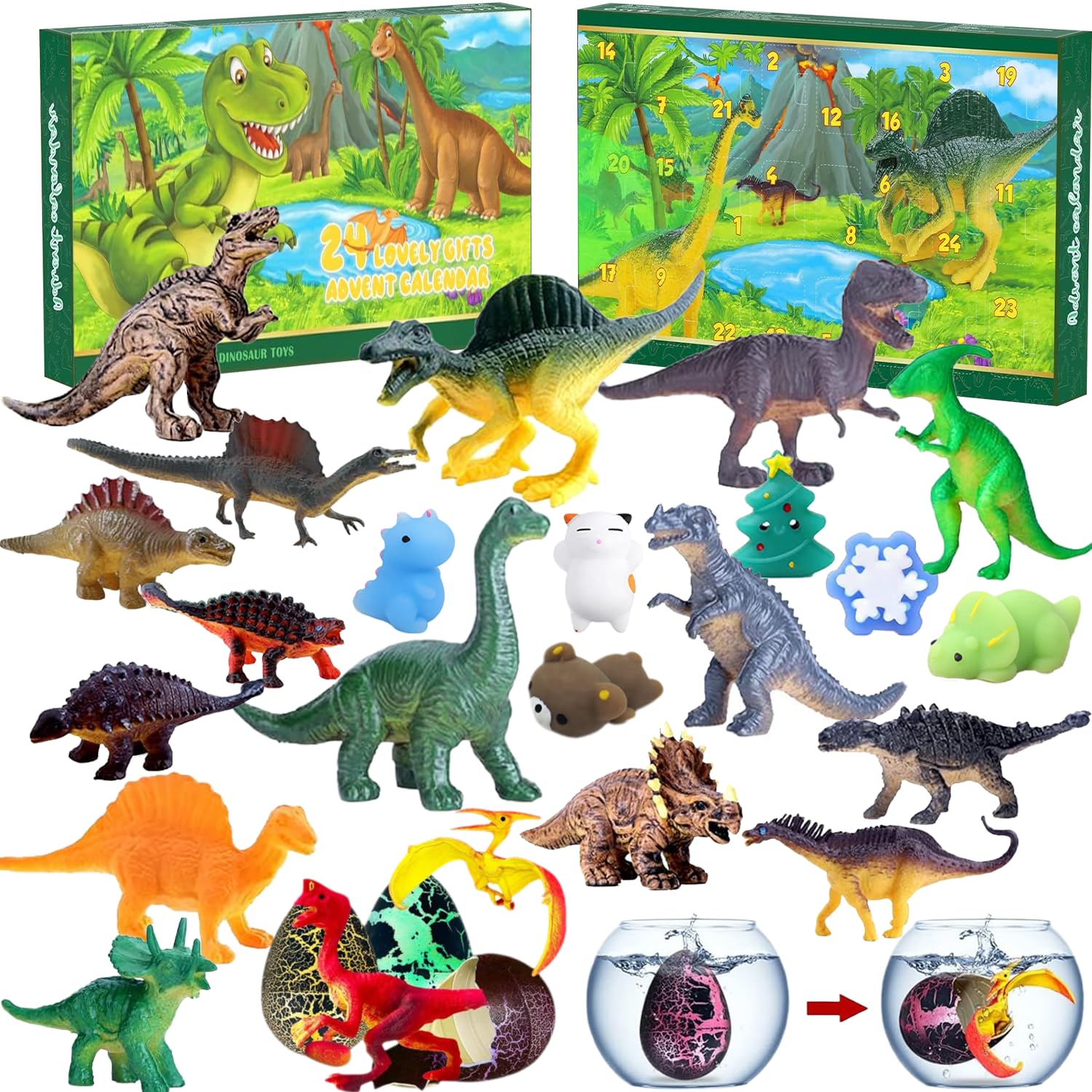Advent Calendar 2025 for Children, Countdown Christmas Advent Calendar Gift for Children, 24 Days of Suprised Gifts Countdown to Christmas (Forest Dinosaur)