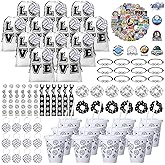 122 Pcs Volleyball Gifts for Team Volleyball Party Favors Include 12 Volleyball Gift Bags, 12 Bracelets 12 Volleyball Cups 12 Scrunchies 12 Hair Ties 12 Name Tags 50 Stickers for Players Sports Lovers