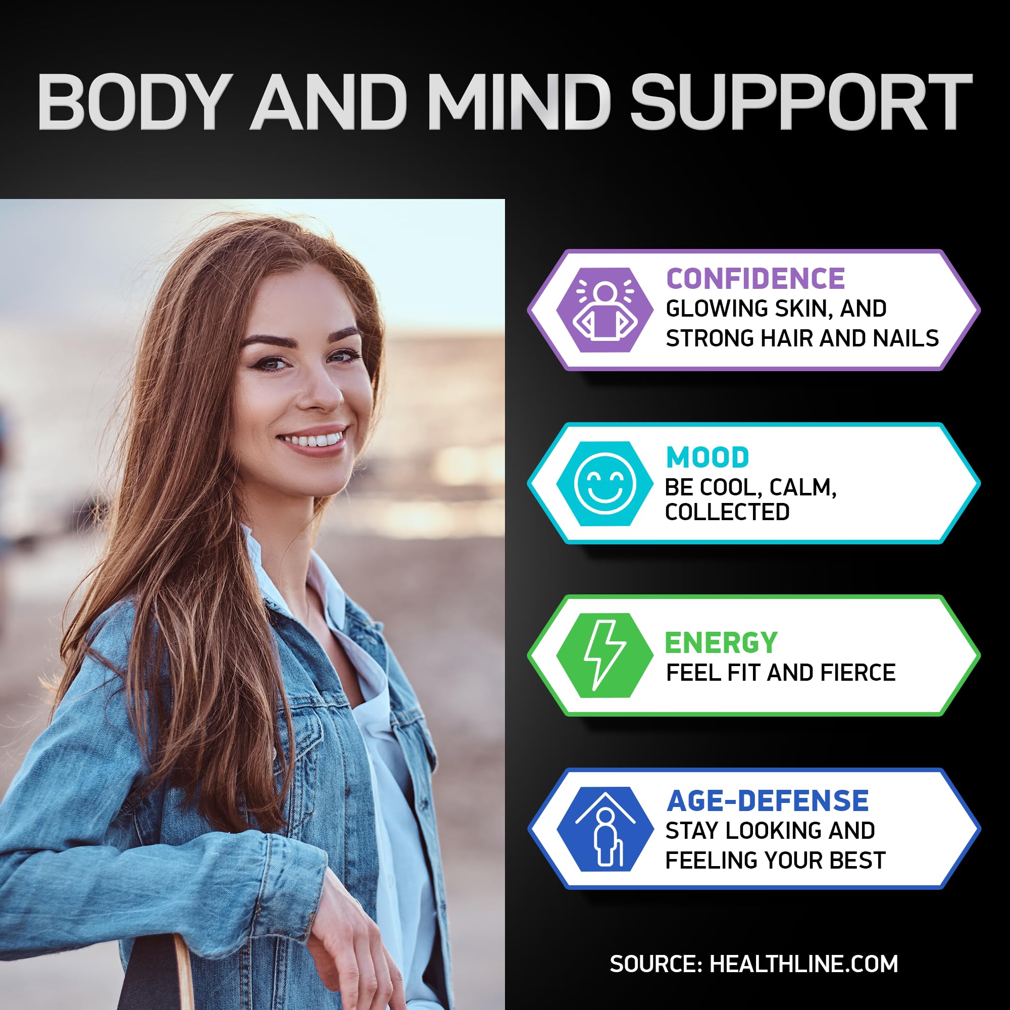 BIOACTIVE LABS Liquid Collagen with Ashwagandha and Vegan Iron Supplements with Folic Acid Female Health Support Bundle