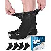 Doctor's Select Diabetic Ankle Socks for Women and Men - 4 Pairs | Unisex Adult Diabetic Socks