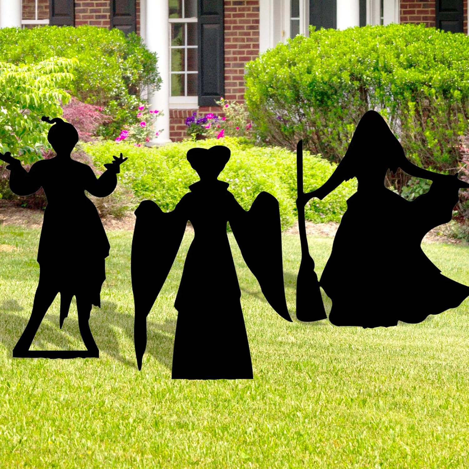 Decorative Garden Stakes - Nitakou Witch Halloween Decorations Outdoor Hocus Pocus Garden Metal Stakes Decor, Halloween Silhouette Party Yard Signs with Stakes,Trick or Treat Party Supplies for Kids Home Party