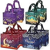 8PCS Ramadan Mubarak Reusable Gift Bags, Assorted Sizes Treat Bags with Handles, Ramadan Mubarak Party Bags, Multifunctional Non-Woven Ramadan Bags for Gifts Wrapping, Ramadan Kareem Party Supplies