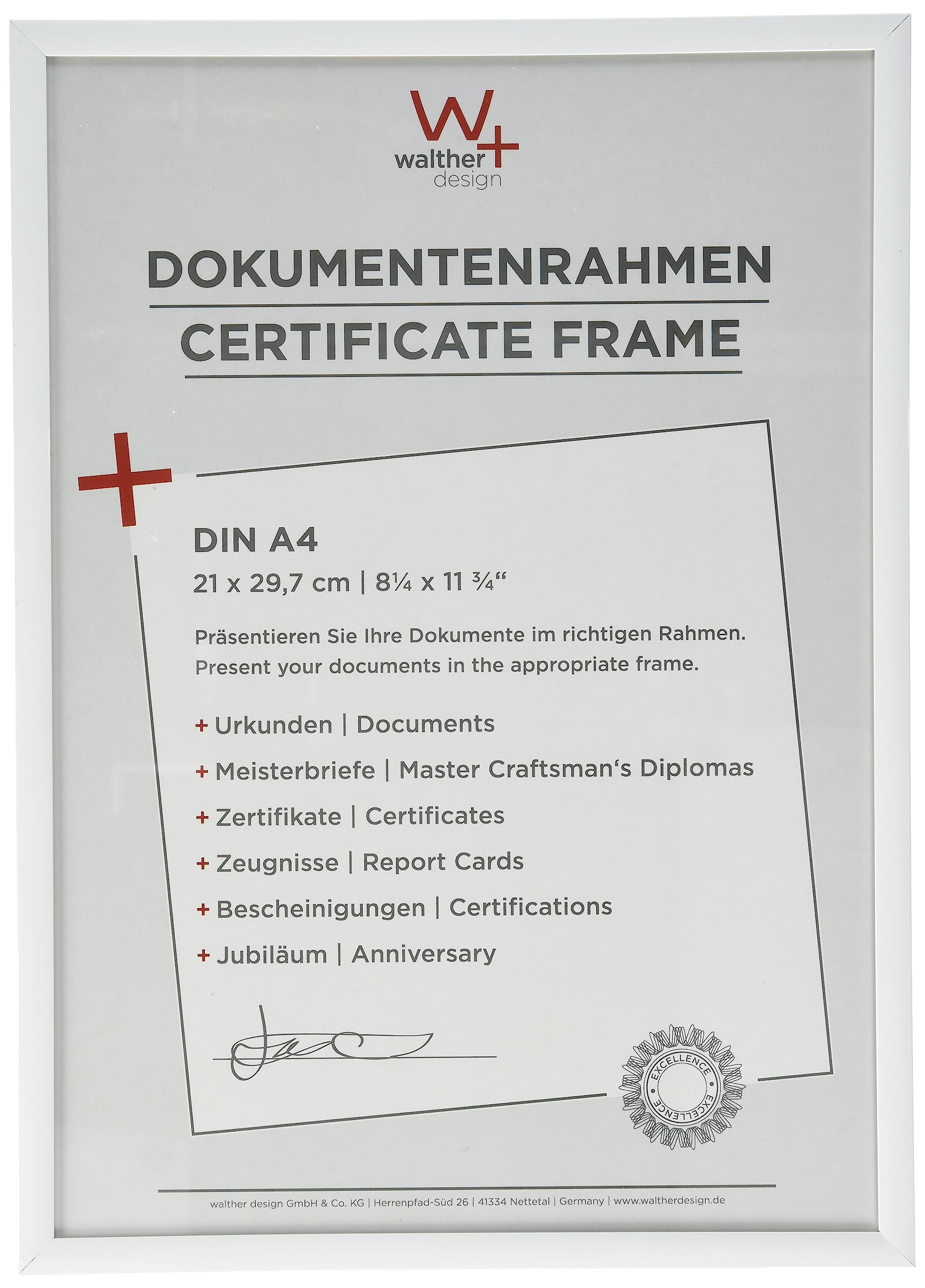 walther design Picture Frame White 21 x 29,7 cm (DIN A4) New Lifestyle Plastic Frame KV130W — image 1