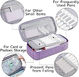 WEMATE Large Pencil Case Aesthetic Canvas Large Capacity Purple 9x4.3x2.4in view 4