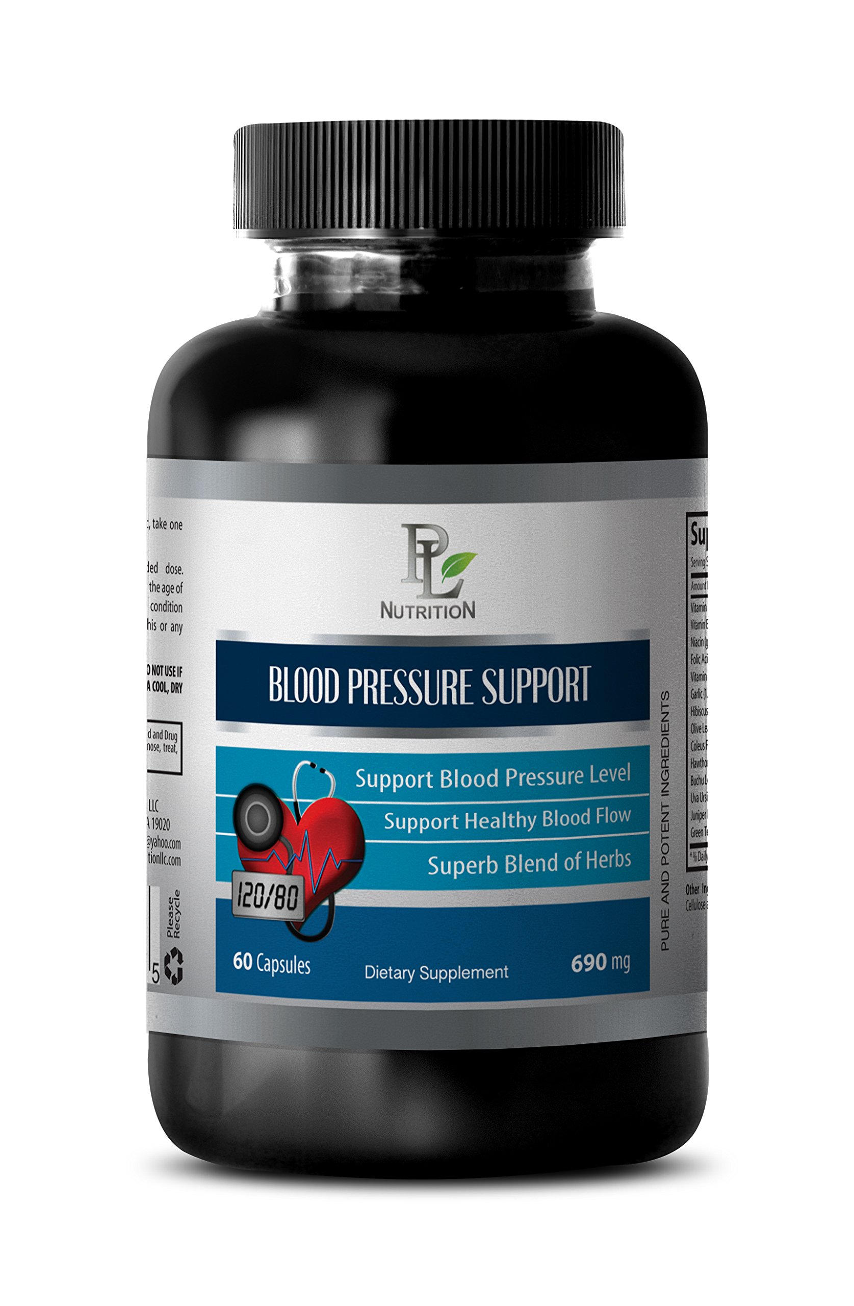 Blood pressure pills for women - BLOOD PRESSURE SUPPORT - Energy supplement for women - blood pressure supplements - garlic pills odorless - hibiscus supplement - hawthorn berry - 1 Bottle 60 Caps