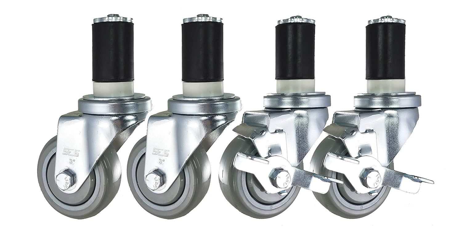 3" Expandable Stem Caster Set for 13/8" ID Tubing Polyurethane