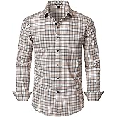 JEMITOP Men's Transitional Weather Slim Fit Long Sleeve Button Down Shirt Business Casual Dress Shirts with Pocket