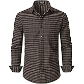 JEMITOP Men's Transitional Weather Slim Fit Long Sleeve Button Down Shirt Business Casual Dress Shirts with Pocket