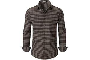 JEMITOP Men's Transitional Weather Slim Fit Long Sleeve Button Down Shirt Business Casual Dress Shirts with Pocket