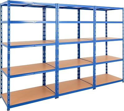 BiGDUG Heavy Duty Garage Shelving Unit 3 Bay 179x90x60 cm 200 kg per Shelf
