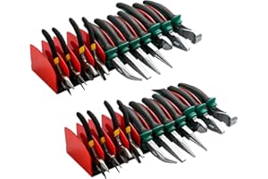 Reniteco 2 PCS Plier Organizer Red Pliers Holder With Adjustable Dividers Non-Slip Rubber Base for Customizable Versatile Plier Set Storage Rack