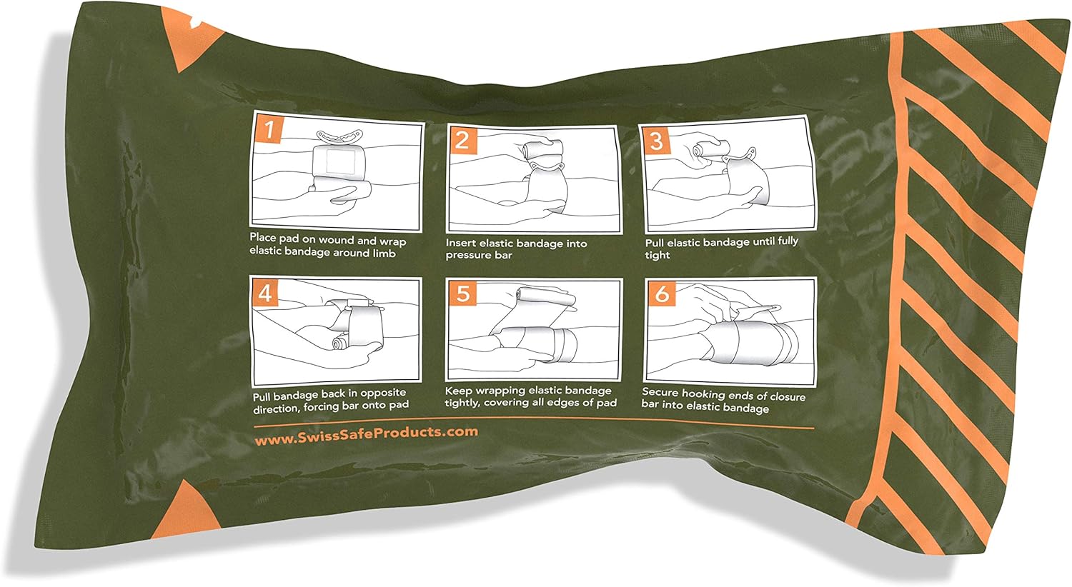 Israeli 6" Compression Bandage [STERILE]: Authentic Compact Design for Emergency Wound Dressing, First Aid and Trauma Kit (2-Pack): Health & Personal Care