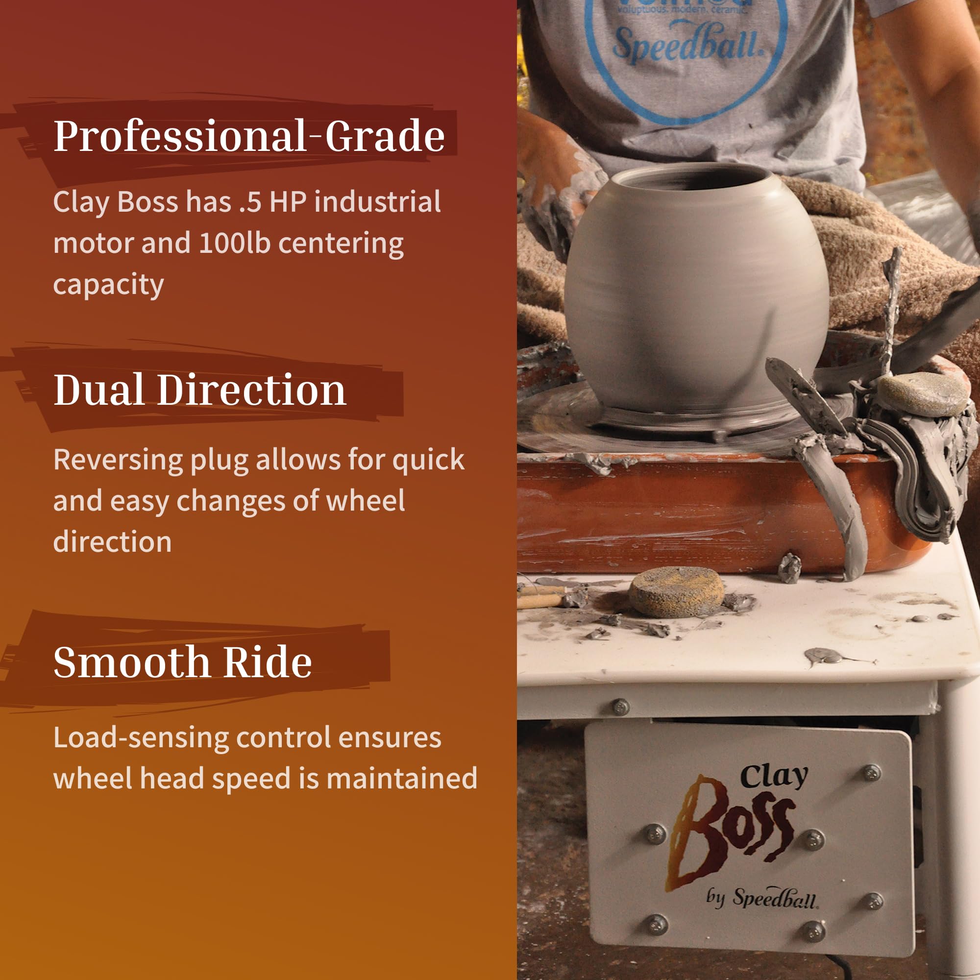 Speedball Clay Boss Pottery Wheel With 0.5 Hp Motor, 14Inch Wheel Head
