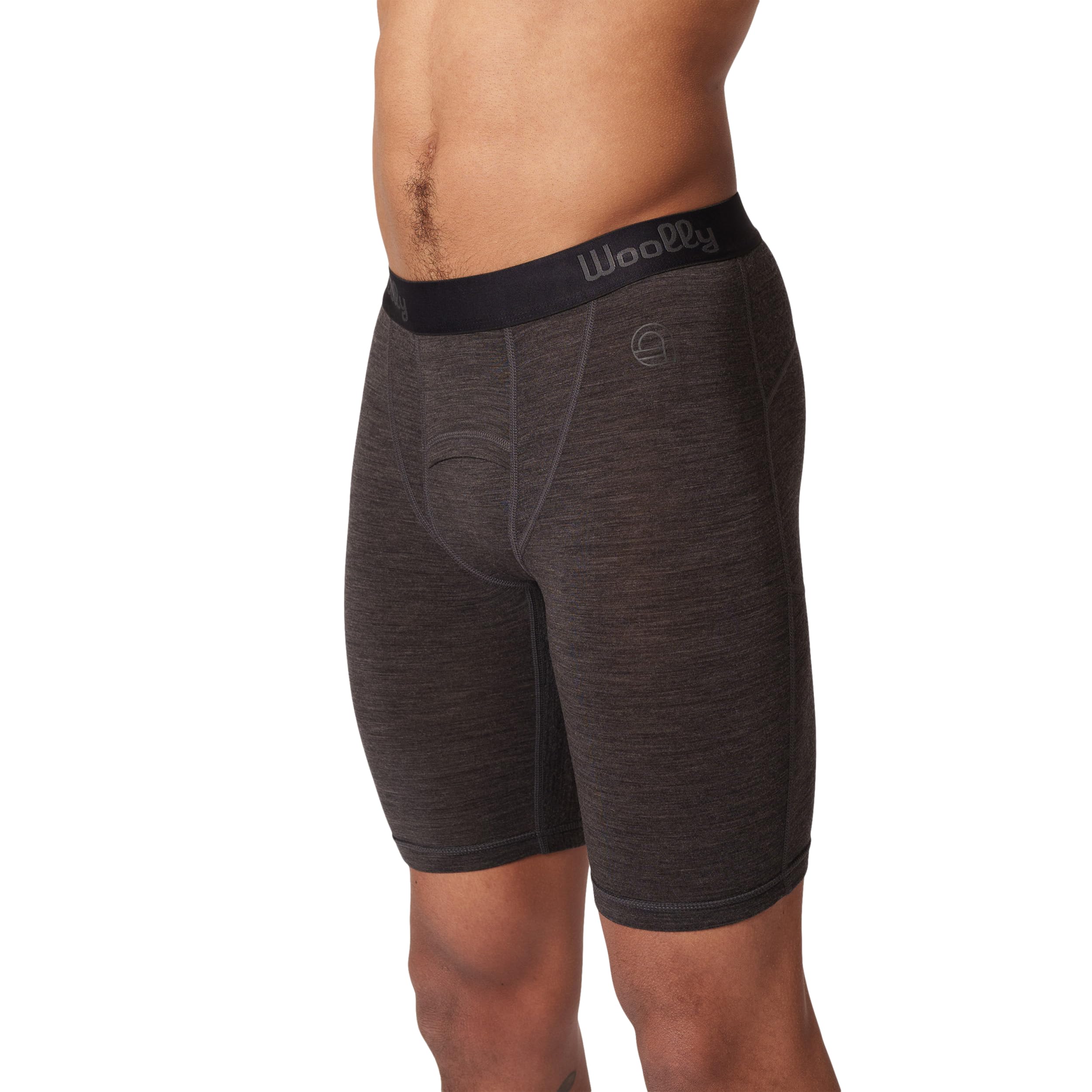 Photo 1 of Men's Merino MerinoAire® Boxer Brief, 9" Inseam By Woolly | RWS Certified | Ultralight, Stink Free, Seattle Designed - Charcoal Grey - S