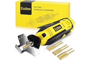 EzzDoo 3 in 1 Electric Chainsaw Sharpener Kit with Titanium Coated Chainsaw Files High Speed Chainsaw Sharpener Electric Tool