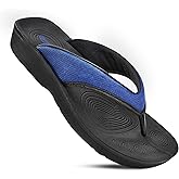 AEROTHOTIC Comfy Arch Support flip flops for women Split Toe Stylish Cushioned Strap with non-slip footbed Walking Dressy Sandals Indoor and Outdoor