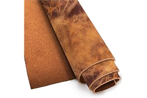 EUROPEAN LEATHER WORKS European Leather Work Buffalo Hide 8-10 oz (3-4mm) | Pre-Cut Size: 6"x12" | Vintage Tan - Full Grain Leather for Tooling, Stamping, Molding, Engraving