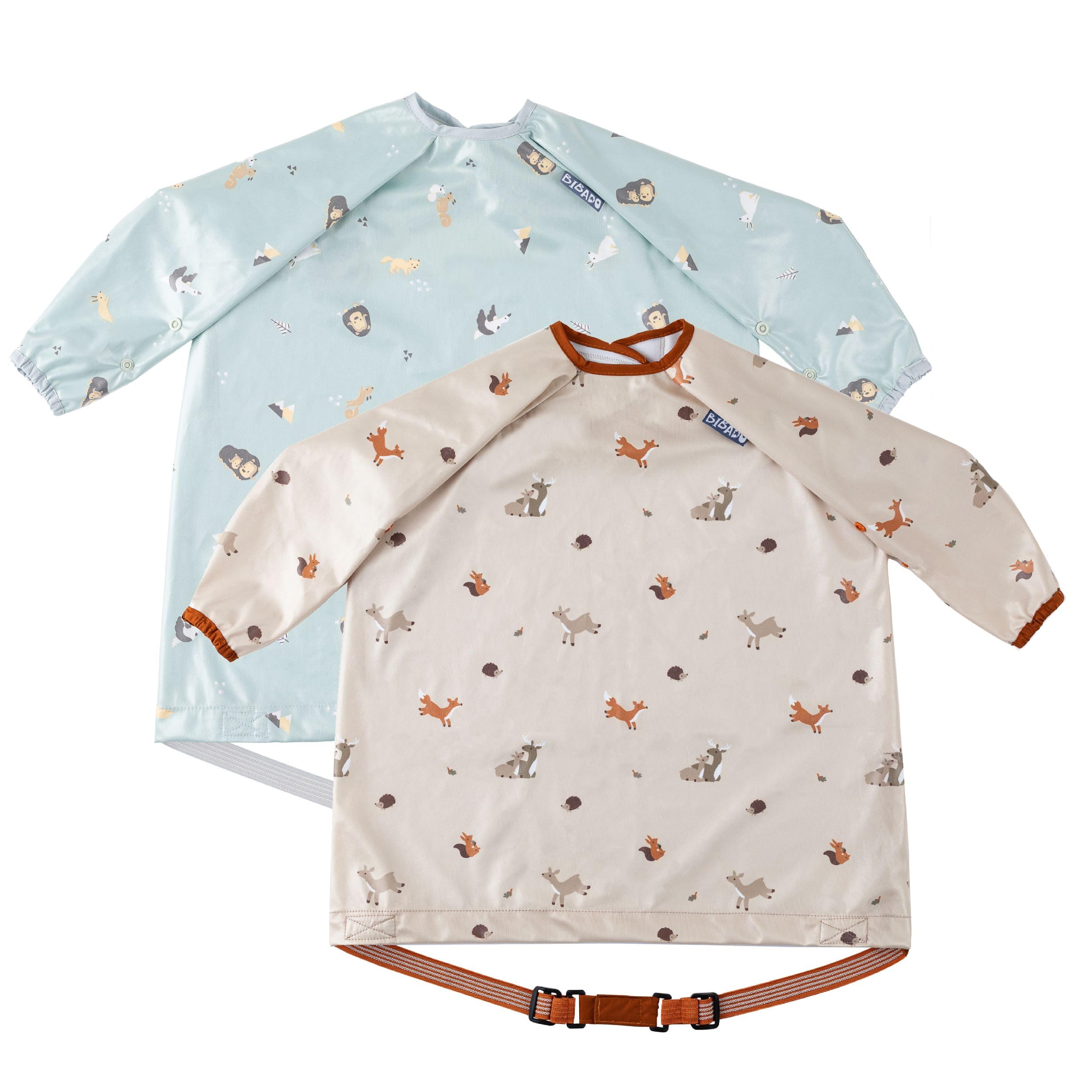 BIBaDO - Long Sleeve Baby Bibs - Babies & Toddlers 6-36 Months - Coverall Baby Weaning Bib - Easy Wipe Clean & Soft Fabric - Attach to Highchair & Tables - Waterproof - Machine Washable - Baby Gifts