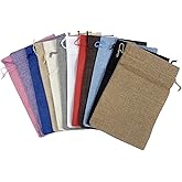 Palmhomee Pack of 12 Burlap Gift Bags with Drawstring Linen Jewelry Pouches Wedding Hessian Jute Bags for Birthday Jewelry and Treat Pouches Party Wedding Favors Gift Art and DIY Craft (8x12 Inch,