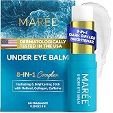 MAREE Under Eye Balm Stick Hydrating &ndash; Retinol Caffeine Under Eye Brightener Stick for Older Women &ndash; Collagen Undereye Cream for Dark Circles &amp; Wrinkles &ndash; 0.28 Ounce, Blue