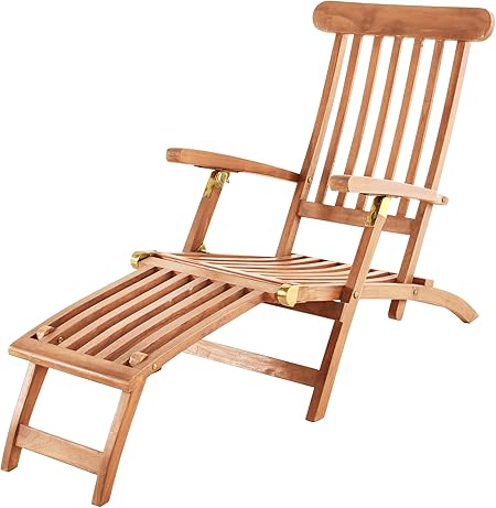 Sam Teak Holz Sonnenliege Puccon Verstellbare Gartenliege Klappbar Ideal Fur Balkon Terrasse Und Garten Amazon De Kuche Haushalt