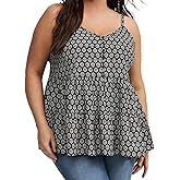 Torrid Women's Plus Size Challis Drop Waist Tiered Cami