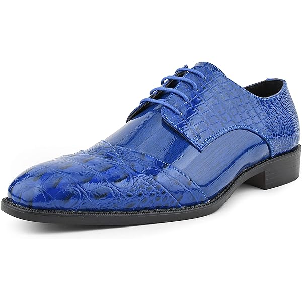 thumbnail image 2 of Men's Alligator Print Oxford Dress Shoes - Fashion Lace Up Formal Shoes Multiple Colors 2 of 12