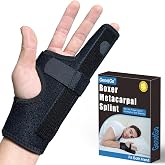 GenetGo Metacarpal Finger Splint Hand Brace - Pinky Ring Finger Immobilizer For Boxer Fractures -Fit for Both Left or Right Hand (X-Small)
