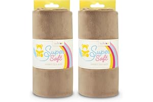 kullaloo Plush Fabric | Solid Taupe Minky Fabric for Sewing (Pack of 2) | Super Soft Cuddle Material | 39.5x29.5" | Plushies, Baby Blankets, Pillows, Dog Beds, Cat Beds, Baby Accessories, Apparel