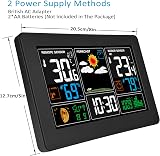 Kalawen Weather Station Outdoor Indoor Sensor MSF Wireless Digital Clock view 5