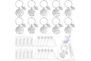 30Pcs Thank You Keychain Gifts Women Men Inspirational Keychain Thank You Card Organza Bags, Appreciation Keyring Gifts for T