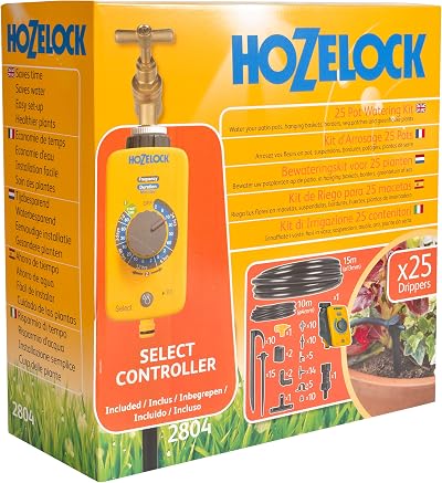 Hozelock Drip Irrigation Kit 25 Pots with 25m Hose and Timer 2804 1240
