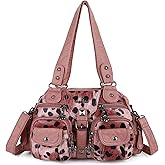 Angel Kiss Hobo Crossbody Purses for Women Shoulder Bag Multipocket Soft Hobo Purses Removable Strap Leather Handbags