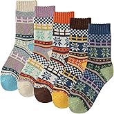 Daphene Women's Vintage Trendy Wool Socks | Fall Winter Thick Warm Ethnic Style | Holiday Gift Set | Trendy Comfortable