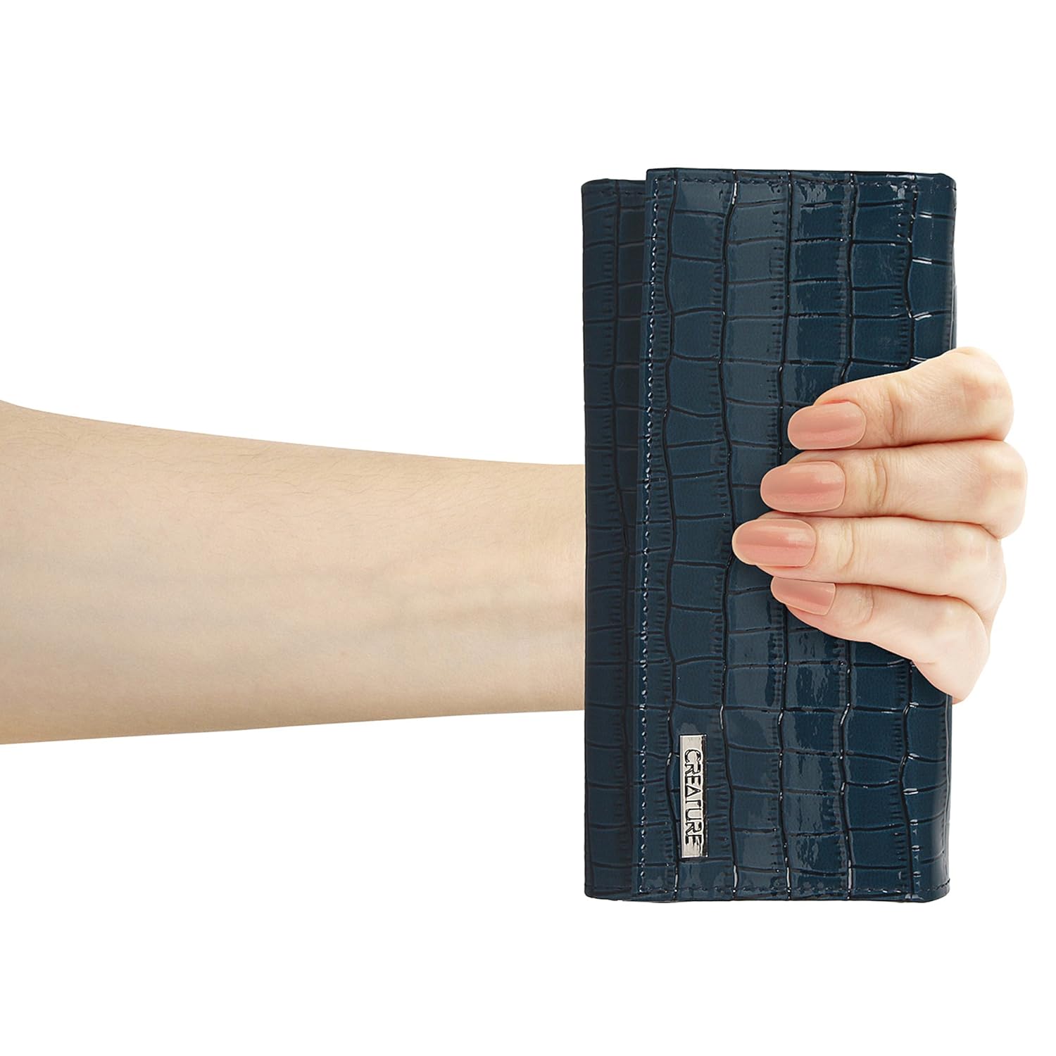 creature handcrafted glossy women's clutch(color-blue||cl-04)