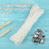 TUPARKA 15m Picture Wire Kit White Nylon Cord 3mm with 15 Hooks & Screws view 5