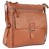 LEDERBUCK Shirley Large Soft Real Leather Womens Crossbody Handbags and Purses-Triple Zip Sling Crossover Shoulder Bag | Large, Soft, Real Leather, Purses, Triple Zip, Sling