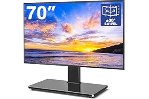 Rfiver Universal Swivel TV Stand Base, Tabletop TV Stand for 37-70 inch LCD LED TVs with Height Adjustable, Swivel TV Stand w
