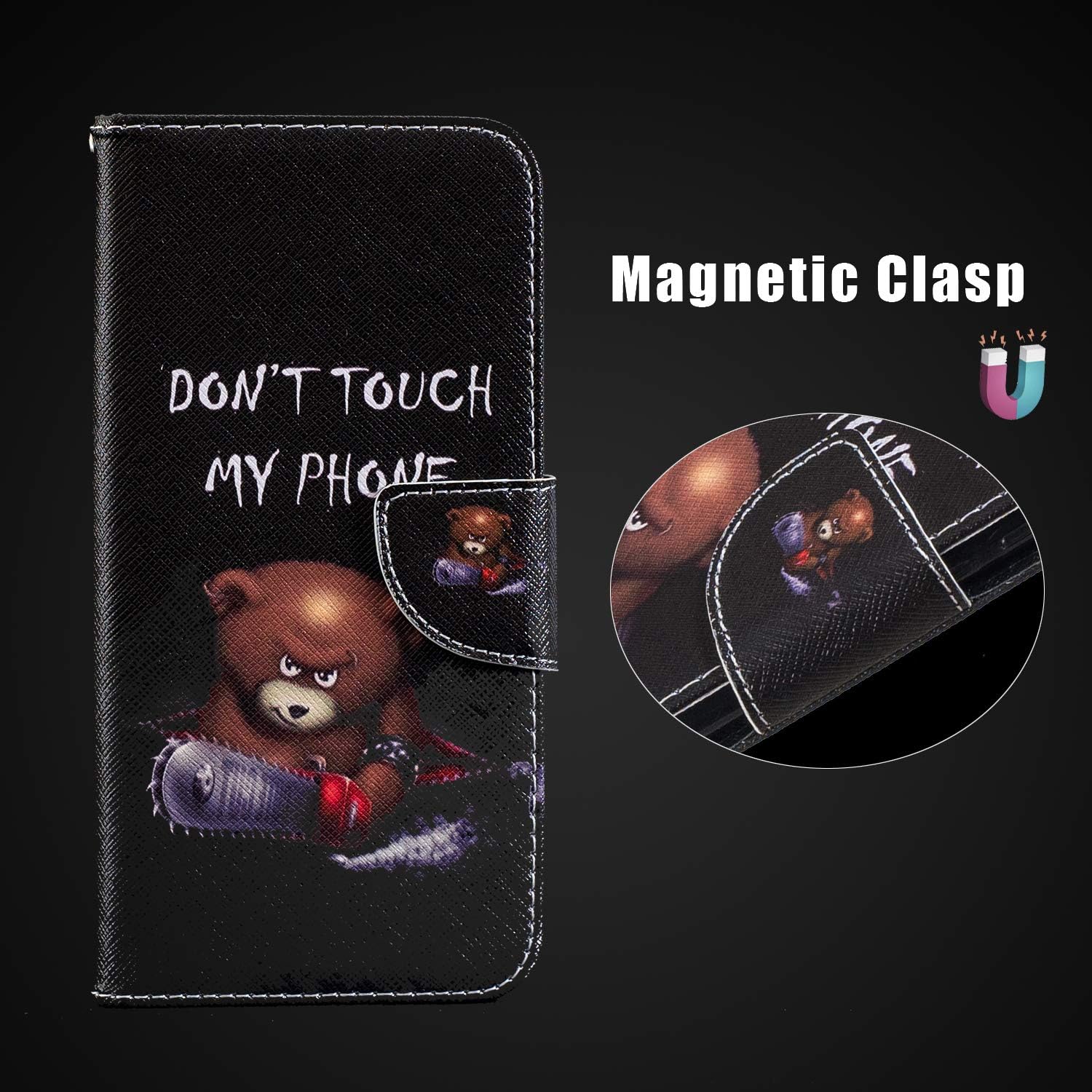 Huzhide Samsung Galaxy A02s Case Shockproof PU Leather Flip Pouch Wallet Phone Case Soft TPU Shell Slim Bumper Protective Cover for Samsung Galaxy A02S with Card Holder Magnetic Stand - Image 5