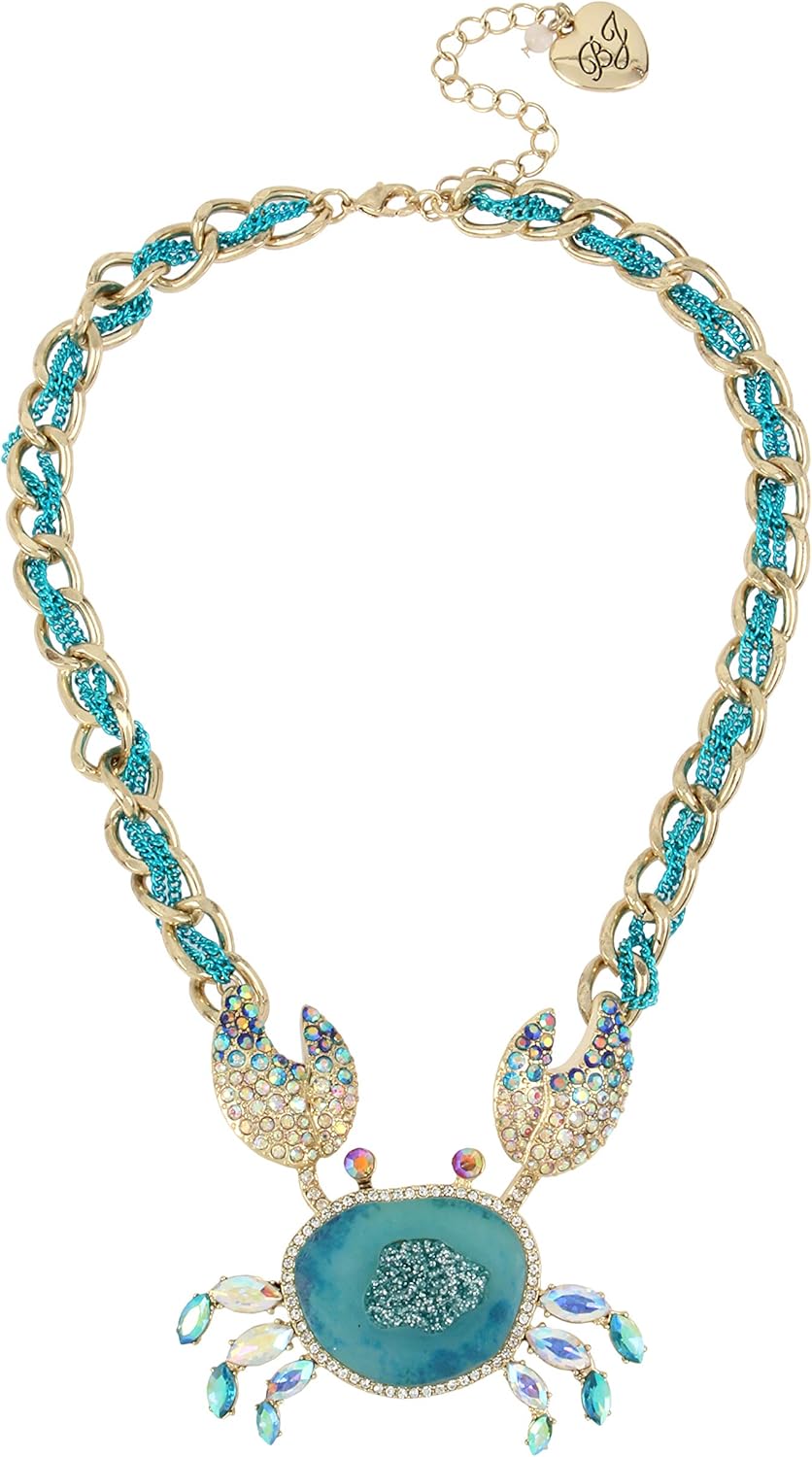 Betsey Johnson Crab Pendant Necklace 