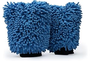 S.M. Arnold 2-Pack Ultra-Soft Microfiber Chenille Wash Mitts, High Absorbency, Ideal for Car Detailing & Home Cleaning, Scratch-Free, Durable, Reusable - Perfect for Professional & DIY Use