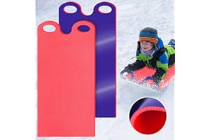MUDEREK 2PCS Thickened Lightweight Roll up Snow Sled with Handles, Rolling Winter Winter Snow Sled for Kids, Foam Plastic Sleds,High Speed Snow Sledding Equipment Snow Carpet for Beach Snow Grass Sand