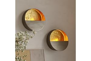 NativeSkins Eclipse Metal Wall Candle Sconces Set of Two Wall Candle Holders - Set of 2 Handcrafted Decorative Tea Light Sconce for Living Room Decor Gold Tea Holder