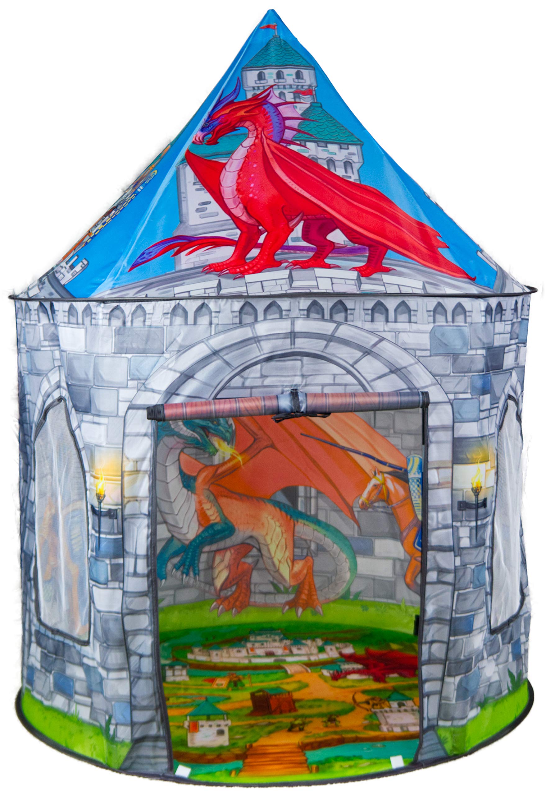 ImpiriLux Knight & Dragon Castle Play Tent Playhouse | Pop Up Tent for Kids | Toys for Kids Boys & Girls, Kids Play Tent