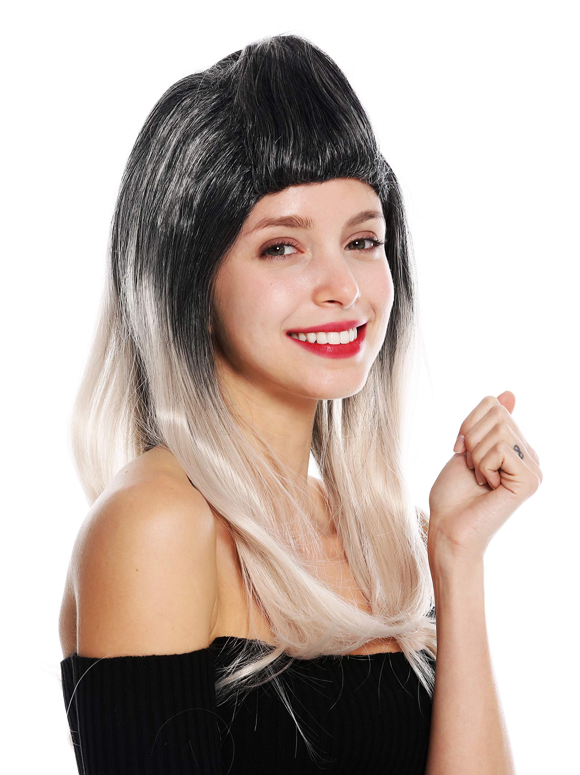 WIG ME UP - GFW3132-1TG216 women's quality wig cosplay long sleek braid combed back ombre black pink highlights