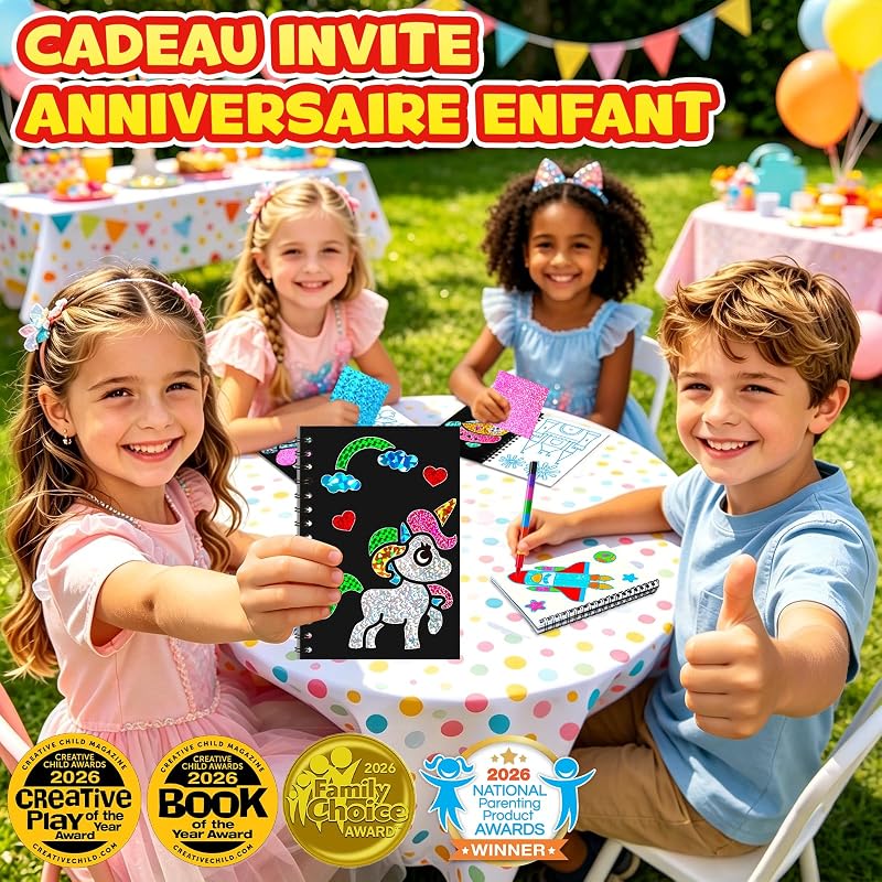 Feuilles pour Art du Foil - Livre de Coloriage et Activité Créative 2 en 1, Cadeau d'Anniversaire ou Scolaire pour Enfants de 4-10 Ans, Loisirs Créatifs pour Filles et Garçons (Classique 16) — photo 3 sur 7