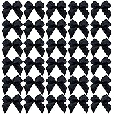Dorothy 100 pcs Black Mini Bows for Crafts, 1 Inch Small Satin Ribbon Bows Cheer Pins DIY Crafts Gift Wedding Party Sewing Scrapbooking