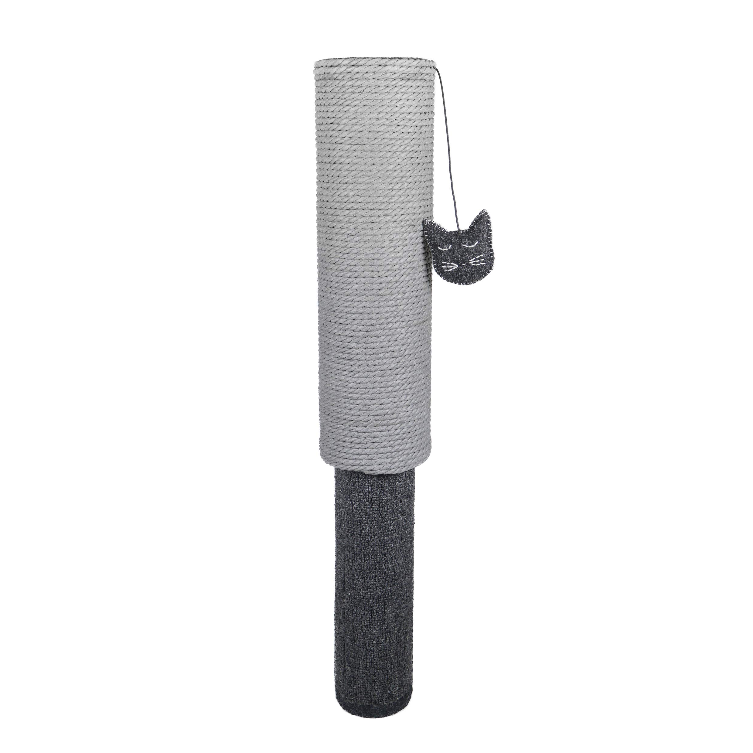 Rosewood Charcoal Adjustable Pole Scratcher, Grey Cat Scratch Post Extends from 69cm to 82cm, Features Hanging Cat Toy, Twist-to-Adjust, Ideal for Saving Space Under Tables