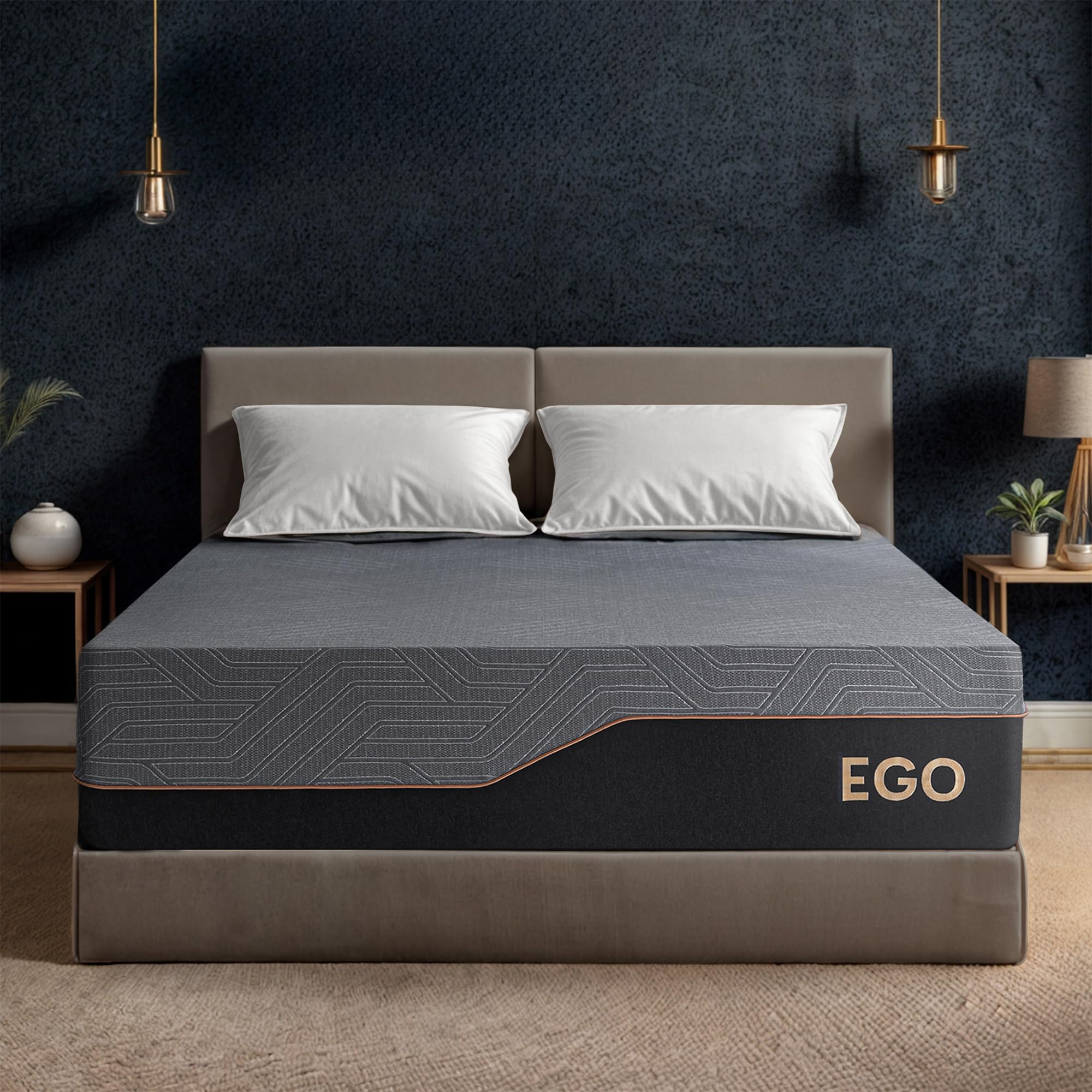 Photo 1 of ***Similar Item***
EGOHOME 14 Inch Queen Mattress, Copper Gel Memory Foam Mattress for Pain Relief, Therapeutic Mattress in a Box, CertiPUR-US Certified, Fiberglass Free Medium Mattress, Black